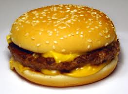 Hamburger with Cheese Hamburger with cheese and many millions of pathogenic germs